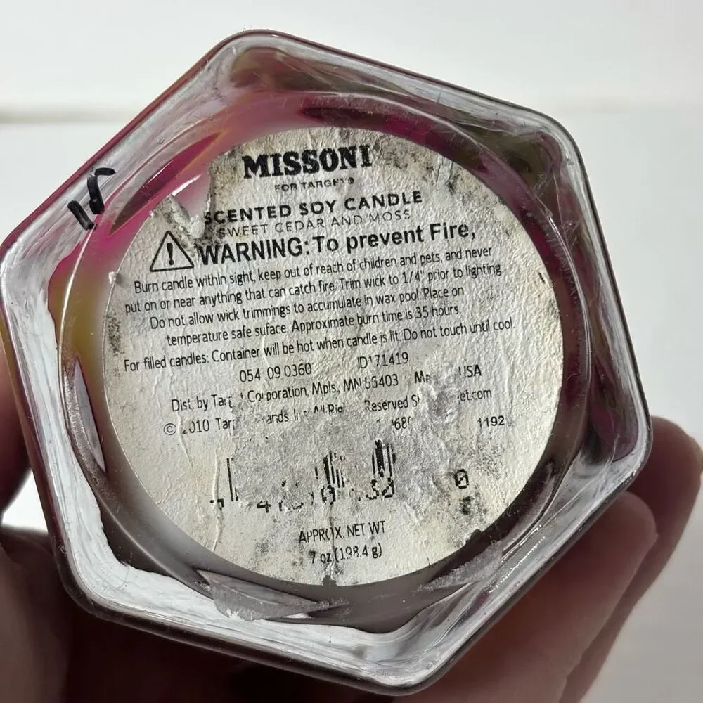 Missoni for Target Scented Soy Candle 7 Oz Sweet Cedar And Moss Retired NWOB